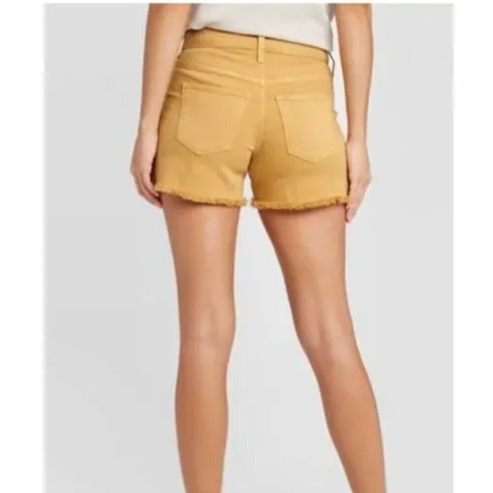 Universal Thread Cut Off Jean Shorts Mustard Yellow 2/26 - Picture 2 of 11